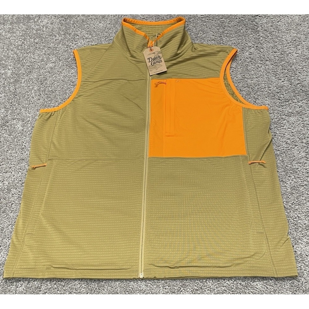 Duck Camp Men's Grid Tech Lightweight Outdoor Hunting Vest Brown Waffle Size XL